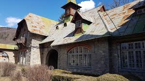 Ruinele Castelului Posada (Castelul Bibescu) din Comarnic, cucerite astăzi de vegetație