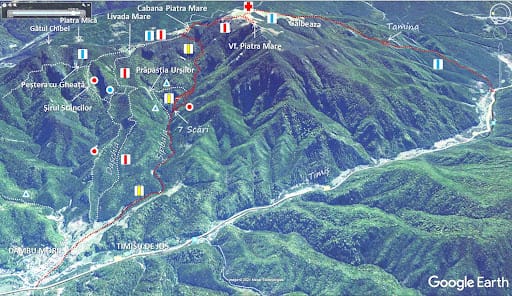 Orientation map for Dâmbul Morii and Seven Ladders Canyon
