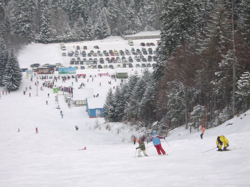 Pârtia Sorica iarna, sectorul superior al traseului