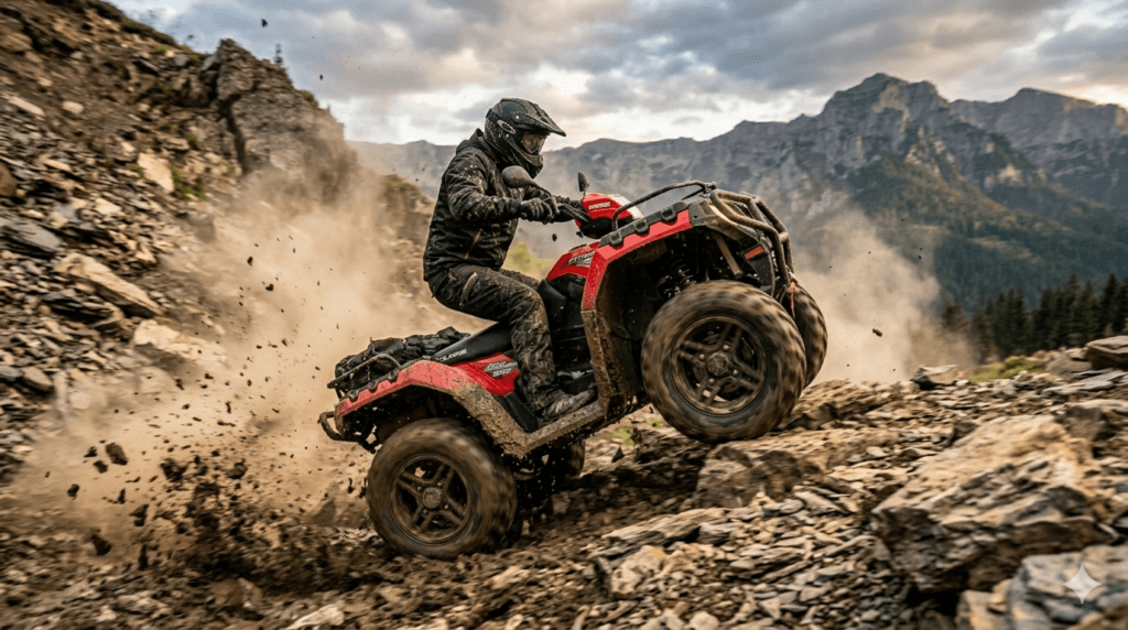 ATV pe traseu off-road în Valea Prahovei