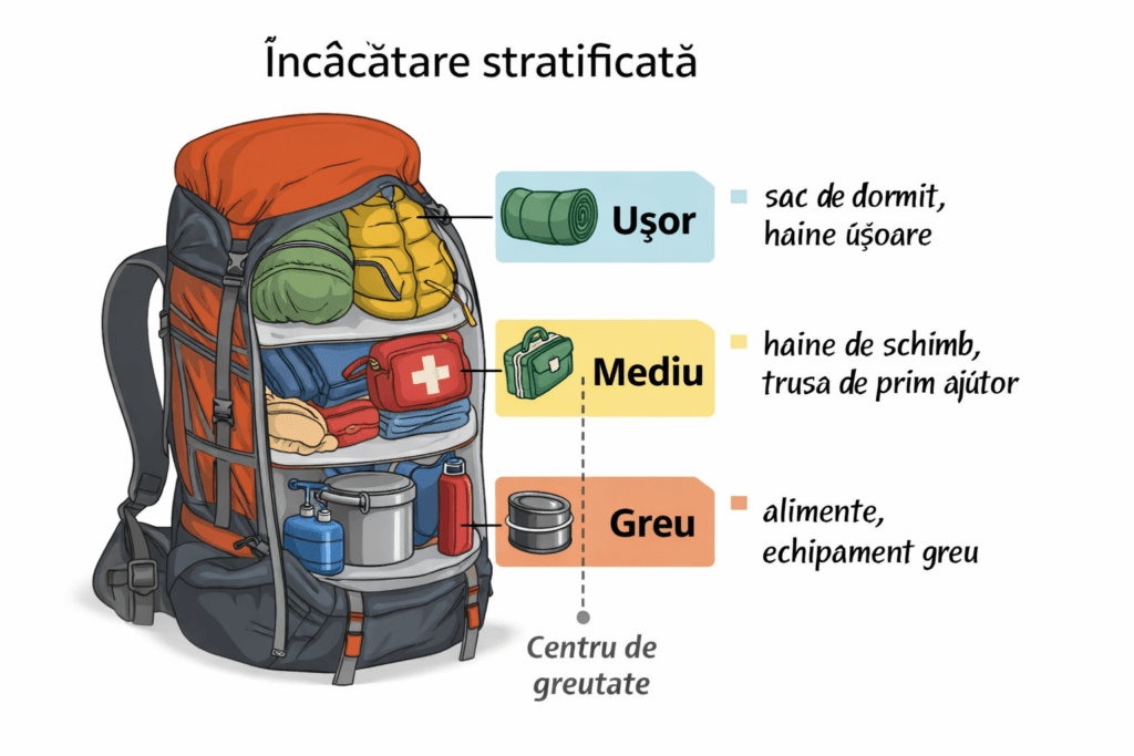 Cum organizezi greutatea în rucsac pentru trasee montane