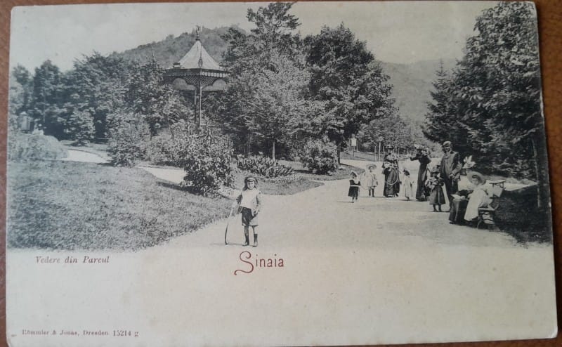 Litografie veche cu drumul dintre Sinaia și Brașov