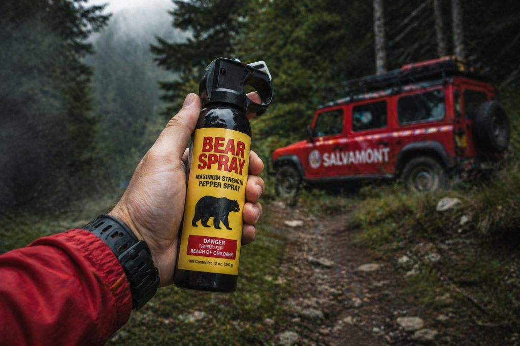 Protecție pe munte și siguranță: spray anti-urs și stație Salvamont