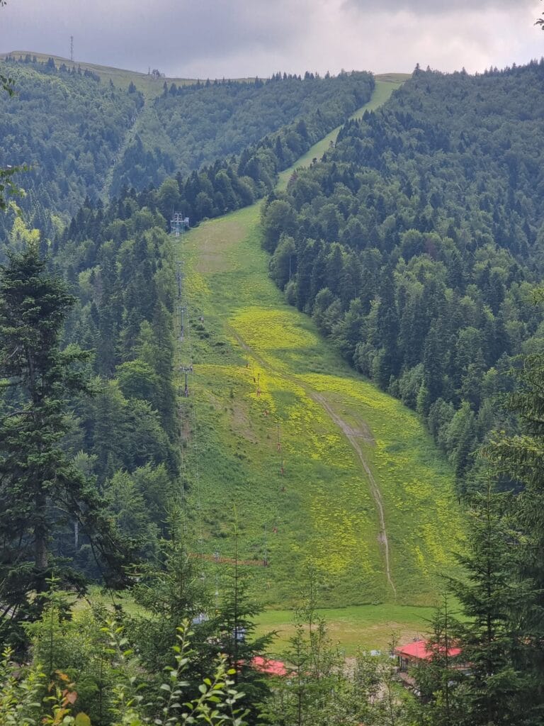 Pârtia Sorica din Azuga, văzută vara într-o excursie fără mașină