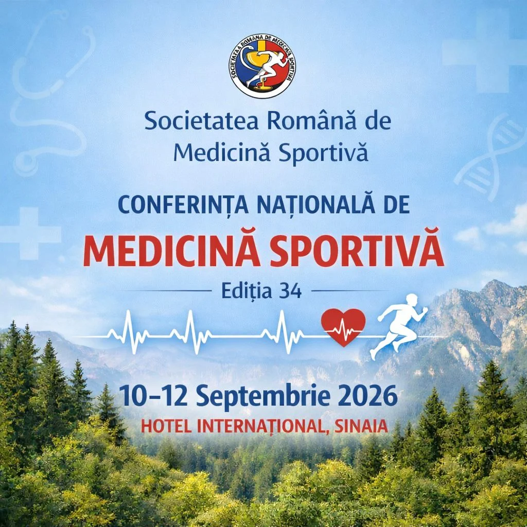 Afișul Conferinței Naționale de Medicină Sportivă 2026 de la Sinaia
