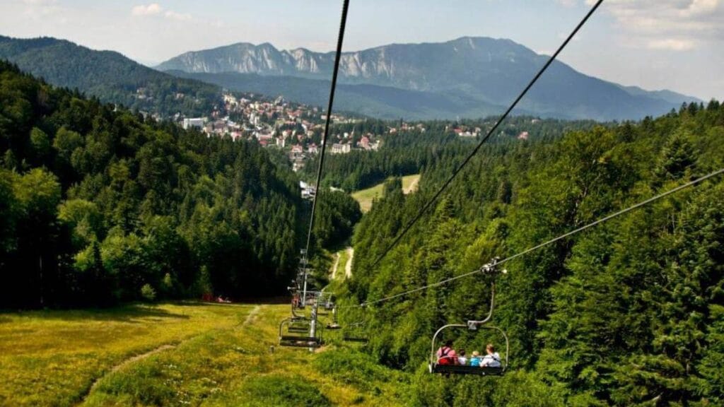 Telescaunul din Predeal în zona Clăbucet