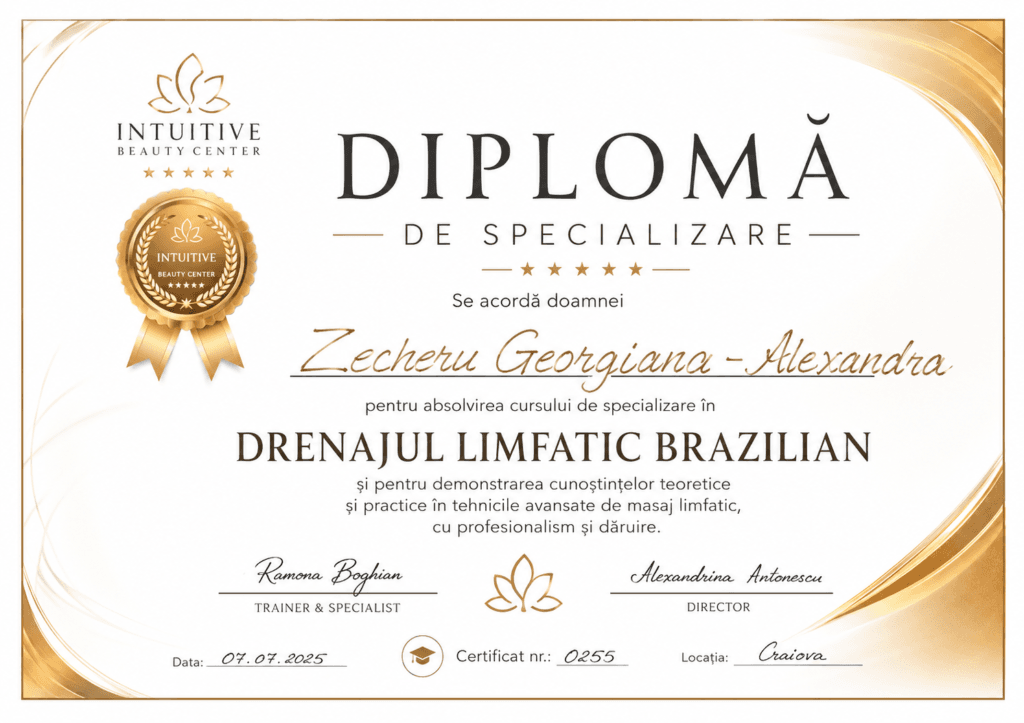 Diplomă drenaj limfatic brazilian Alexandra Zecheru